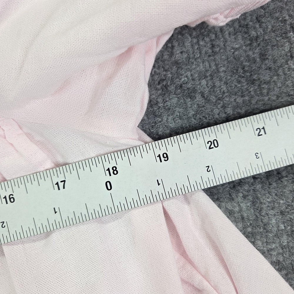 Stoney Clover Lane Dress Womens Small Pink Linen Puff Sleeve Button Front Swing - Picture 3 of 10